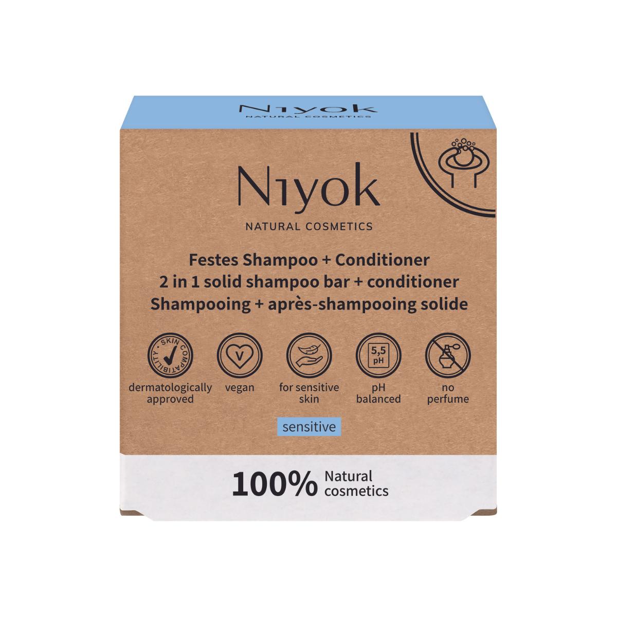 Champô + Condicionador Sólido Niyok Sensitive 80 g