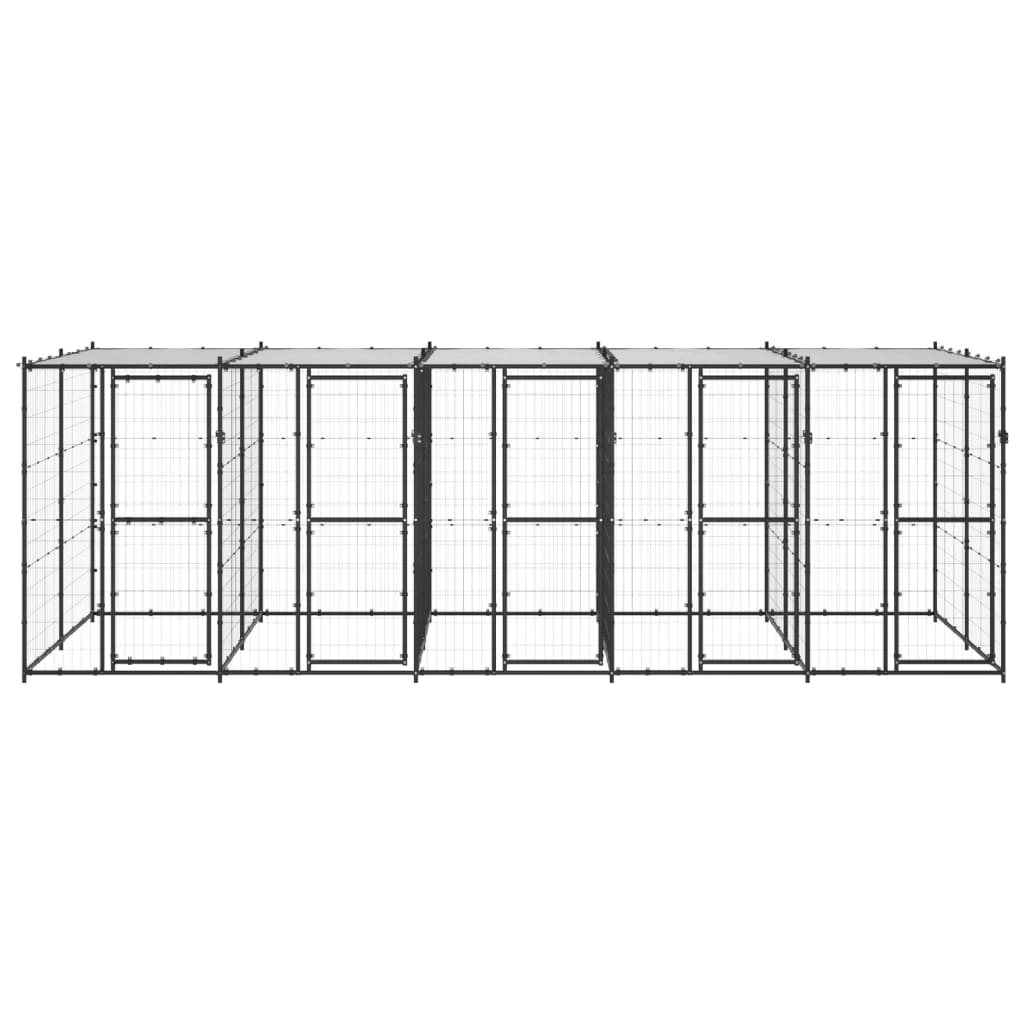 Perrera De Exterior De Acero Con Techo 12,1 M²_0
