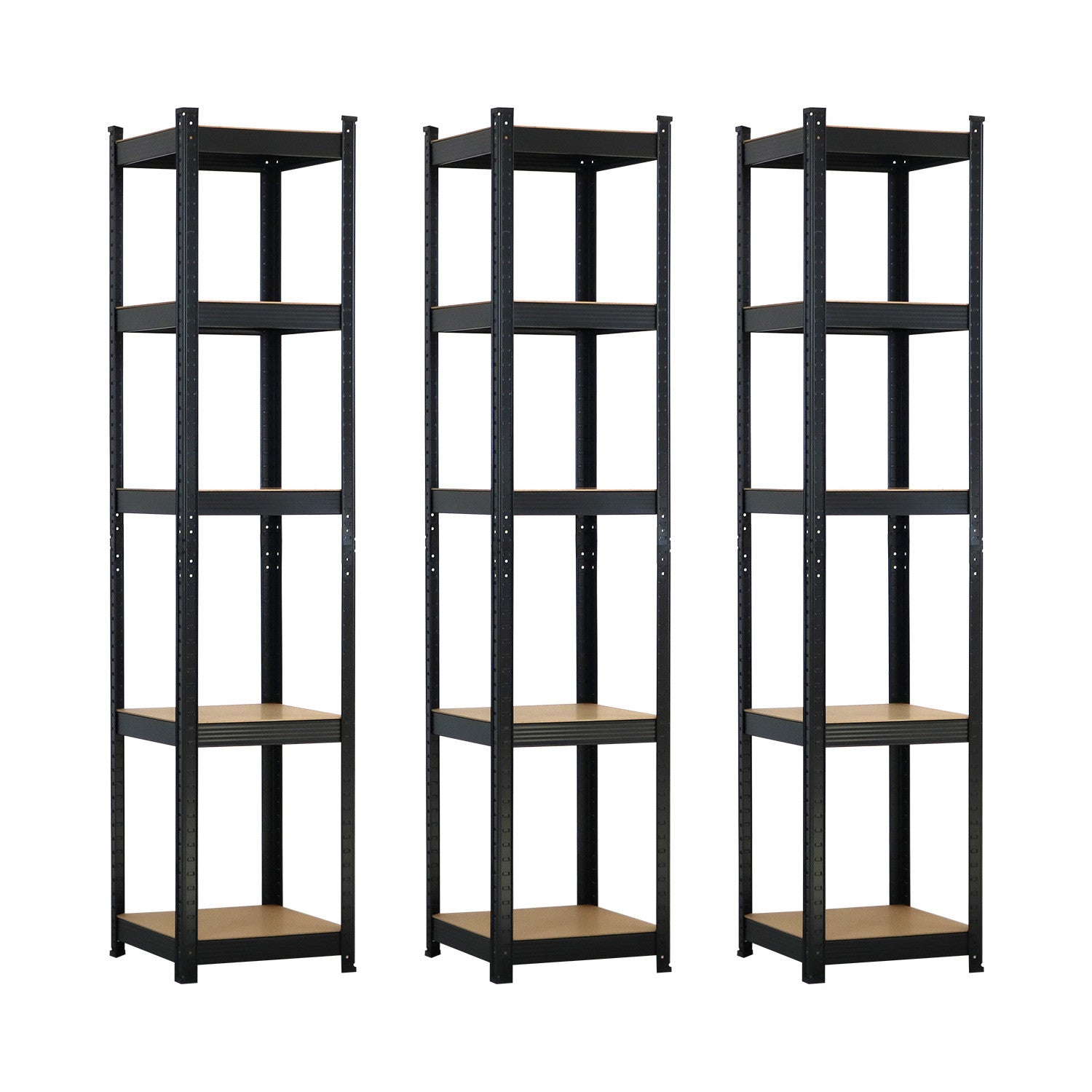 Pack 3 Estanterías Modulares Con 5 Baldas Ajustables 180x40x40cm 7house_0