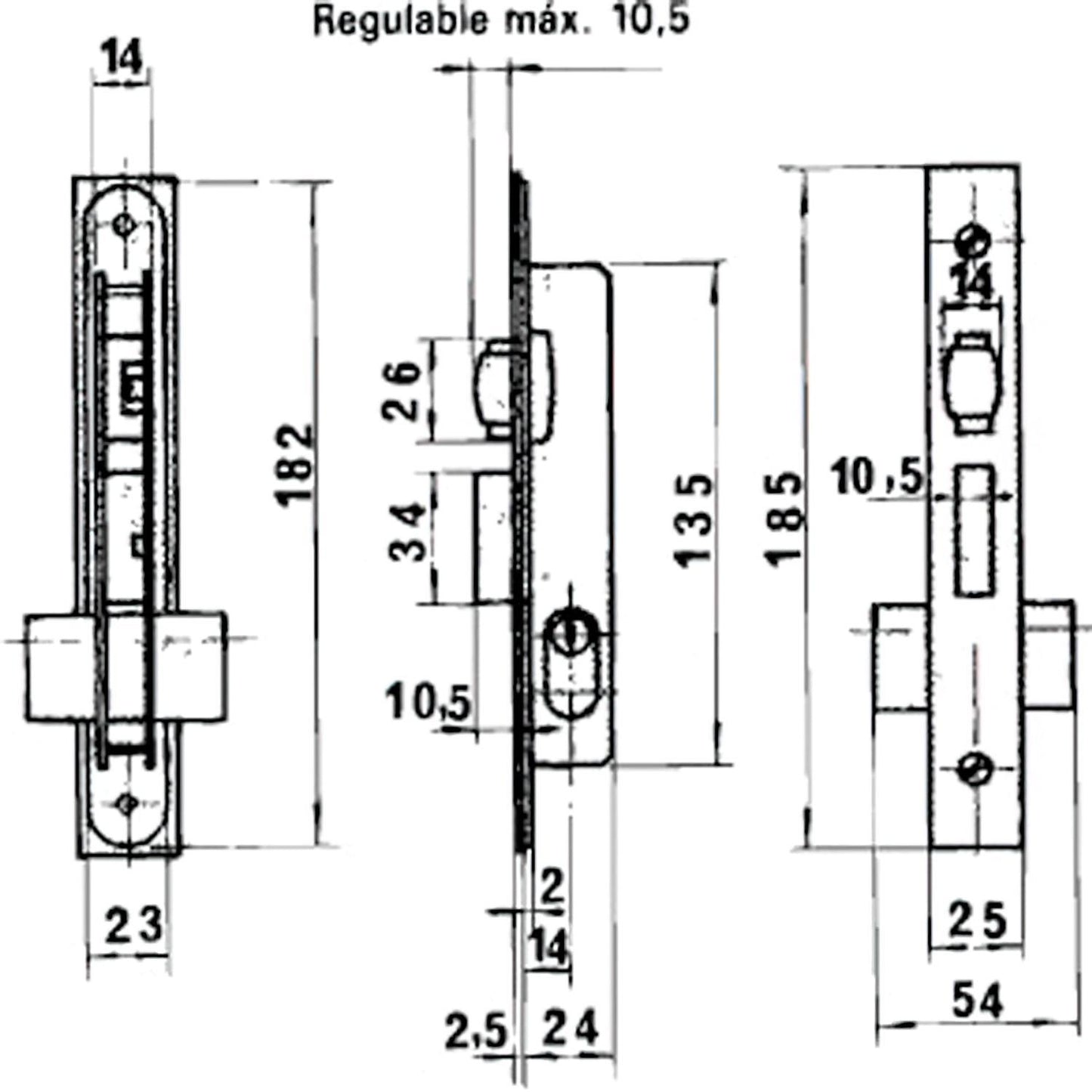 Cerradura Lince 5551 Aluminio   14 Mm.