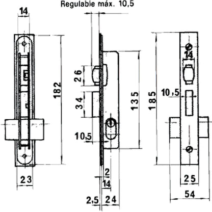 Cerradura Lince 5551 Aluminio   14 Mm.