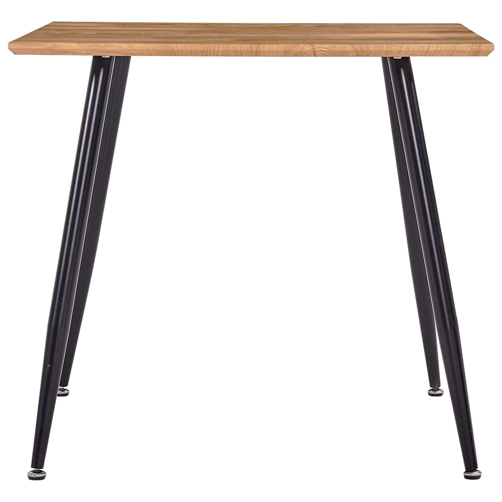 Mesa De Comedor Mdf Color Roble Y Negro 80,5x80,5x73 Cm_0