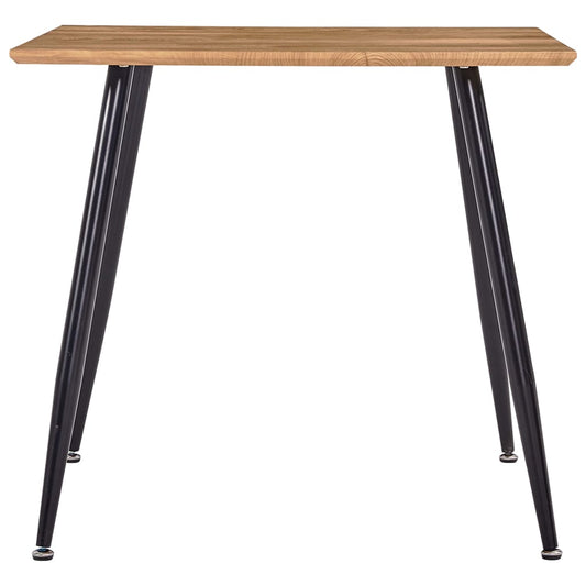 Mesa De Comedor Mdf Color Roble Y Negro 80,5x80,5x73 Cm_0