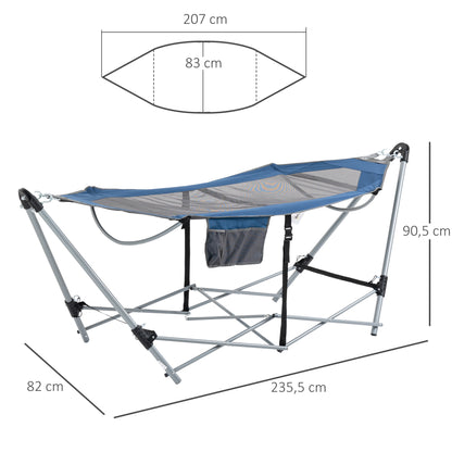Outsunny Hamaca Jardín Con Soporte Plegable Transpirable Con Bolsa De Transporte_2