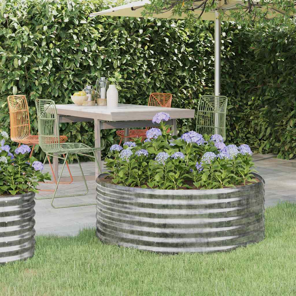 Jardinera Arriate Acero Galvanizado Gris 100x100x36 Cm_1