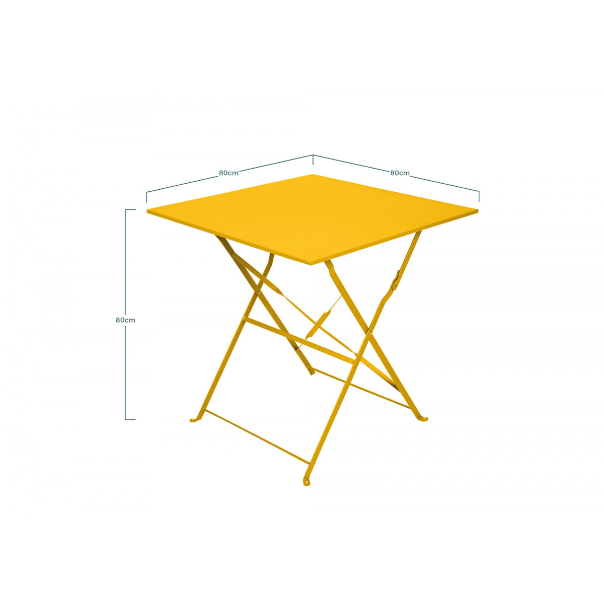 Mesa De Jardín Plegable Bistrot Cuadrada 2 Personas Amarillo 70x70cm- Mobiliario De Jardín_1