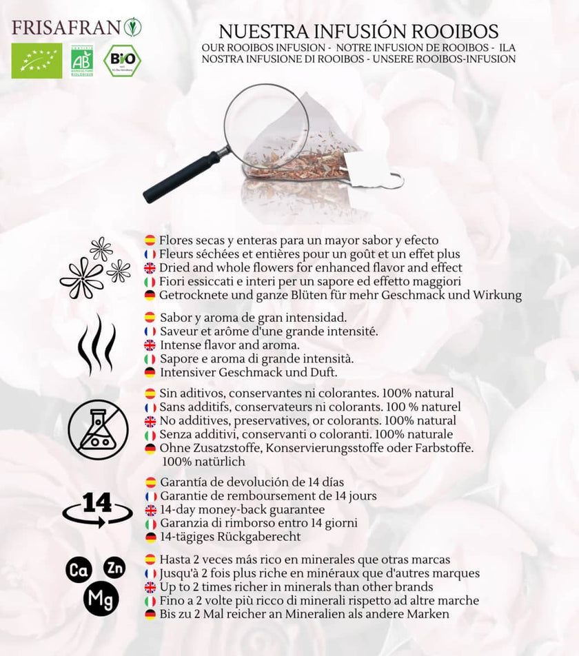 Infusión De Rooibos Antioxidante Ecológica En Pirámides | Calidad | Frisafran 15 Uds_4