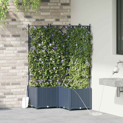 Macetero De Jardín 3 Uds. Gris 80 X 80 X 142 Cm Pp_2