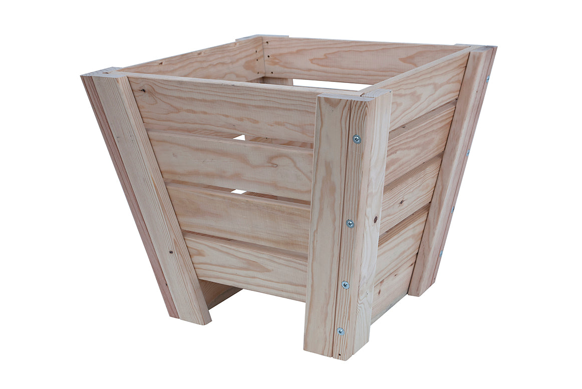 Macetero Abril Abierto De Madera Natural De 60 X 60 X 52 Cm 10° 90l + Bolsa Geotextil, Ideal Para Interior_0