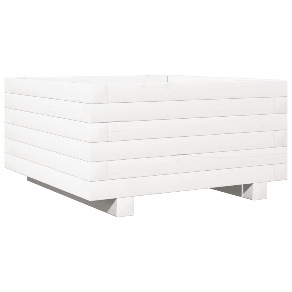 Jardinera De Madera Maciza De Pino Blanco 50x50x26,5 Cm_0