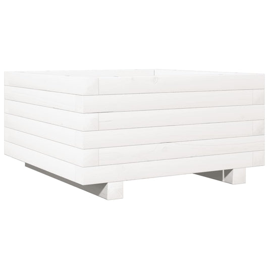 Jardinera De Madera Maciza De Pino Blanco 50x50x26,5 Cm_0