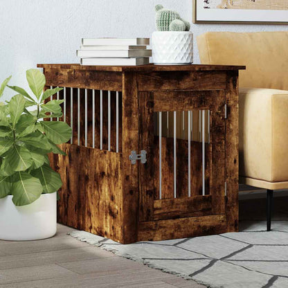 Jaula Para Perros Madera Ingeniería Roble Ahumado 55x75x65 Cm_1