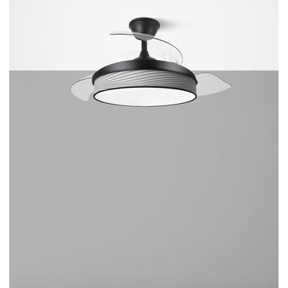 Ventilador Dc Moda 72w Negro/surco Gris 108d 3aspas 7200lm 3000k,4000k,6000k Remoto+memoria+temporizador_3