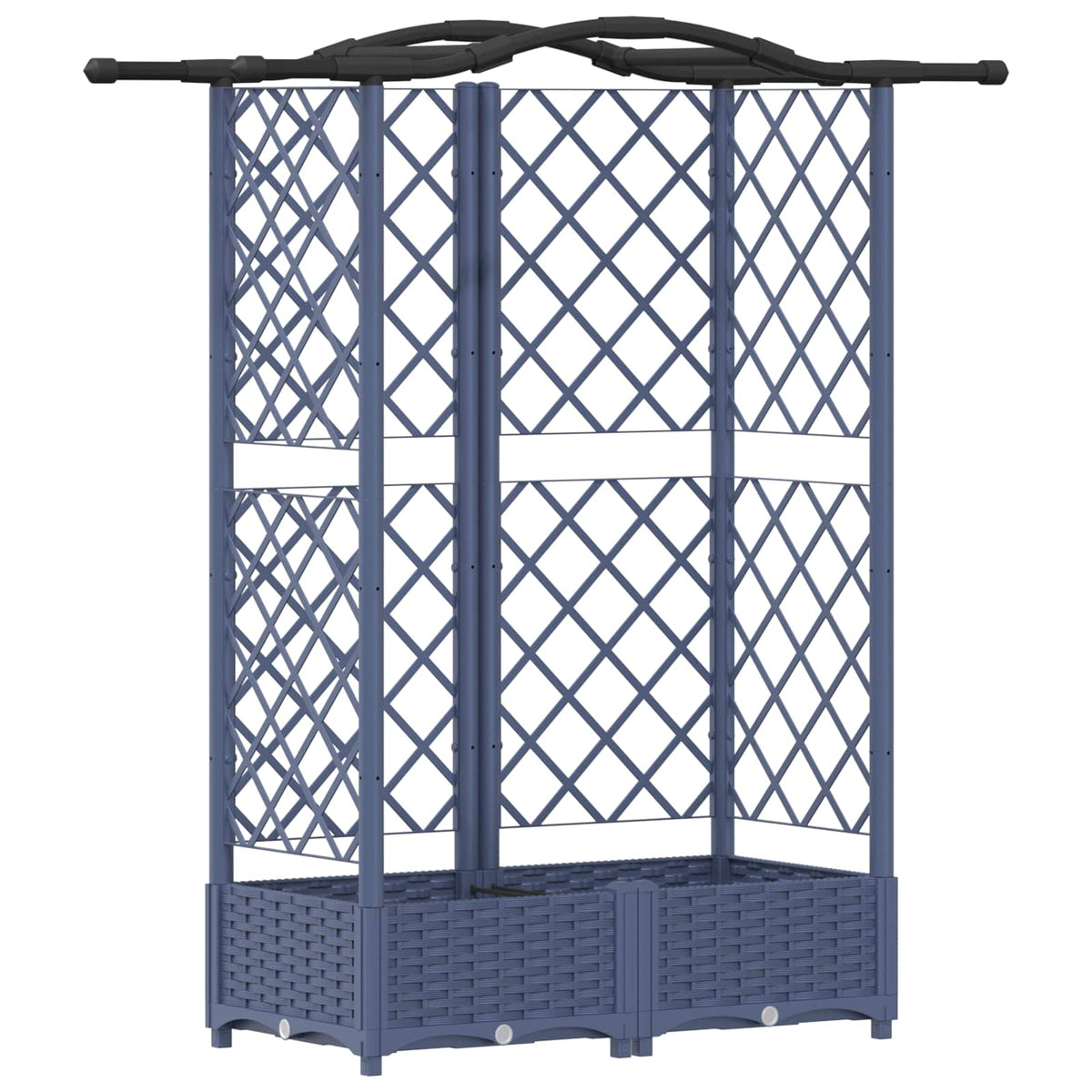 Cama Elevada Con Trellis Y Techo Gris 124 X 40 X 123 Cm Pp_0