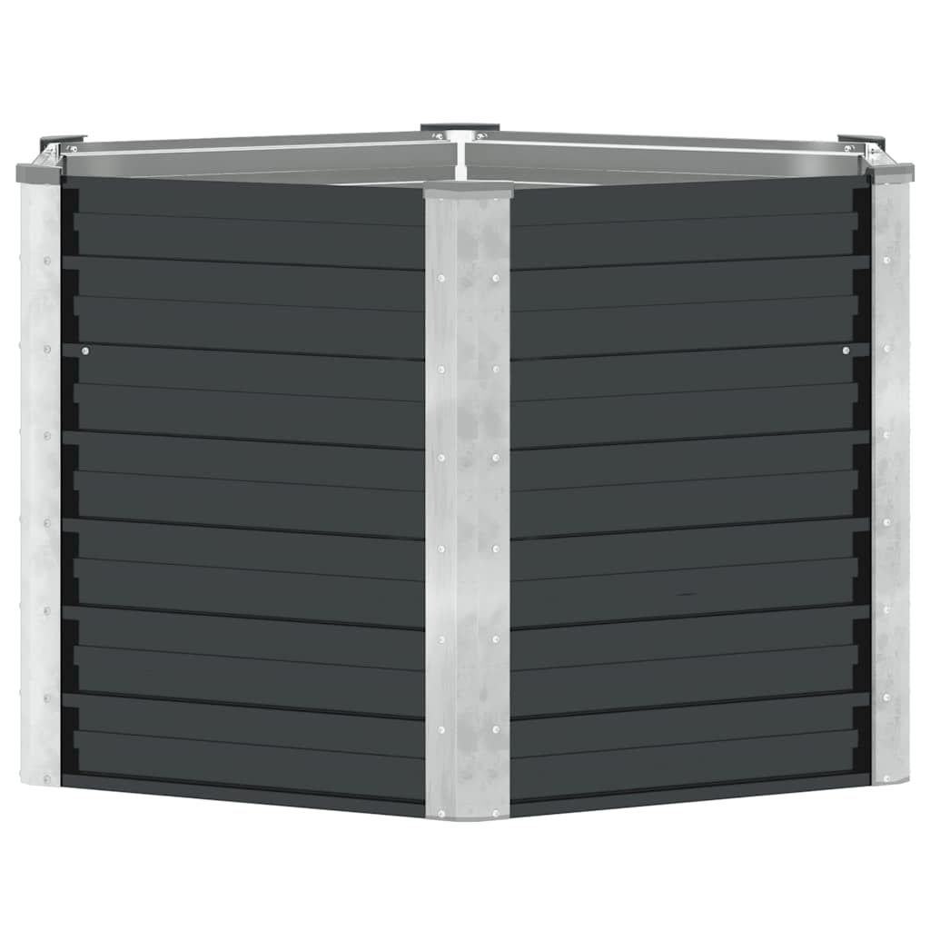 Arriate De Acero Galvanizado Gris Antracita 129x129x77 Cm_4