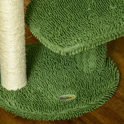 Pawhut Árbol De Cactus Para Gatos 55,5 Cm Con Postes De Sisal Cama Bola Verde_4