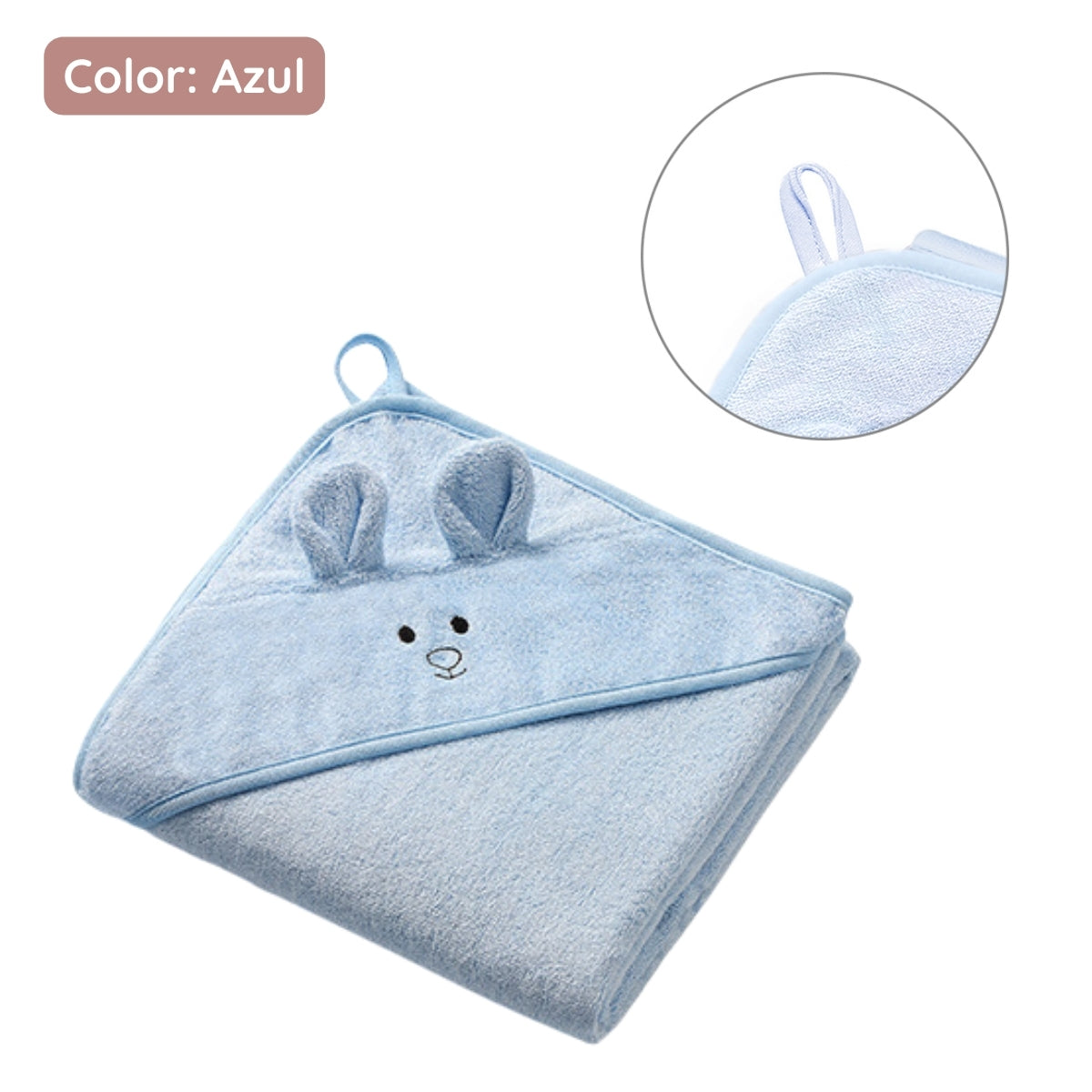 Capa De Baño Bamboo Xl Para Bebés Conejito Azul_1