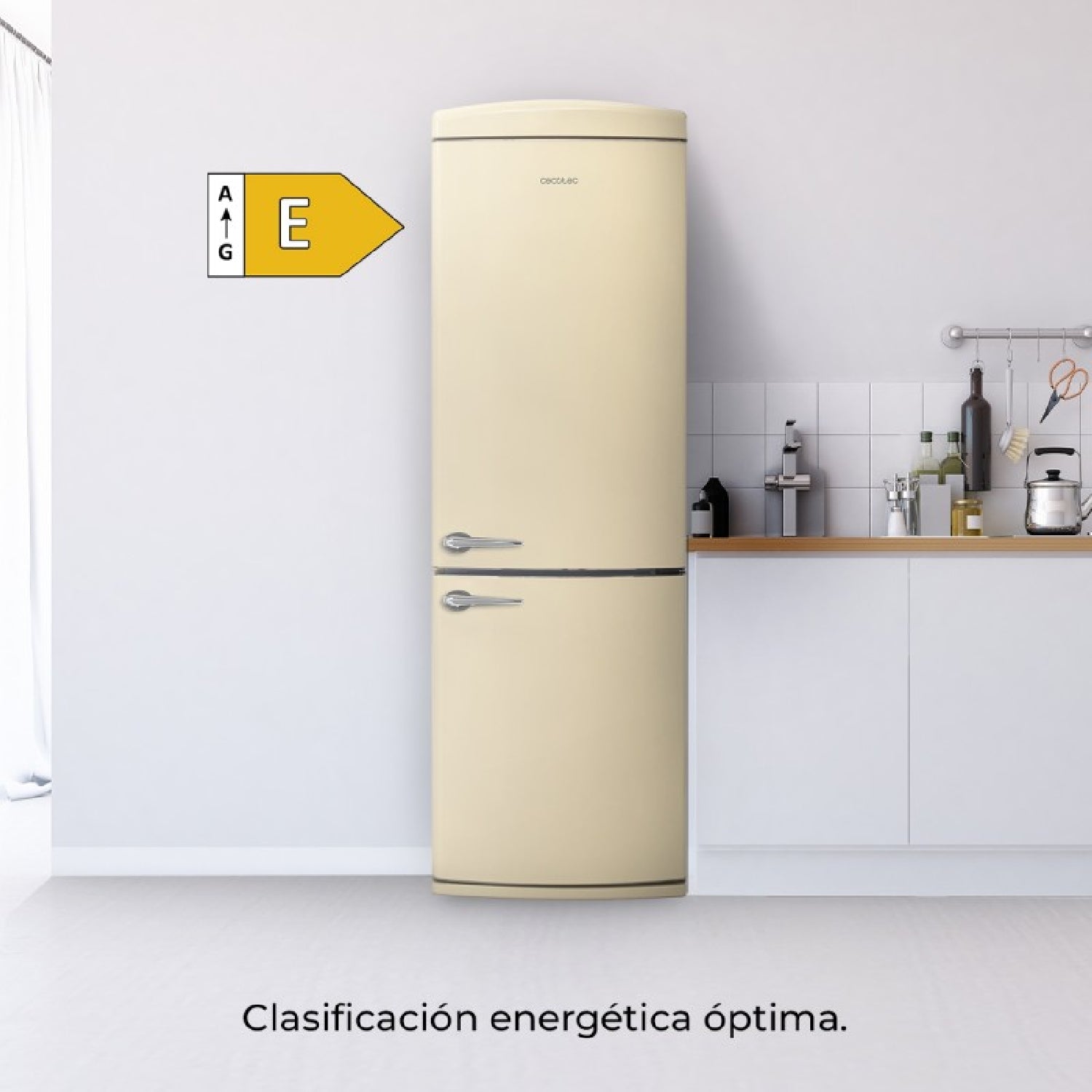 Cecotec Frigorífico Retro Bolero Coolmarket Combi Origin 294 Beige E_1
