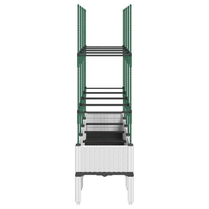 Jardinera Con Enrejado Pp Blanco 160x40x142,5 Cm_3