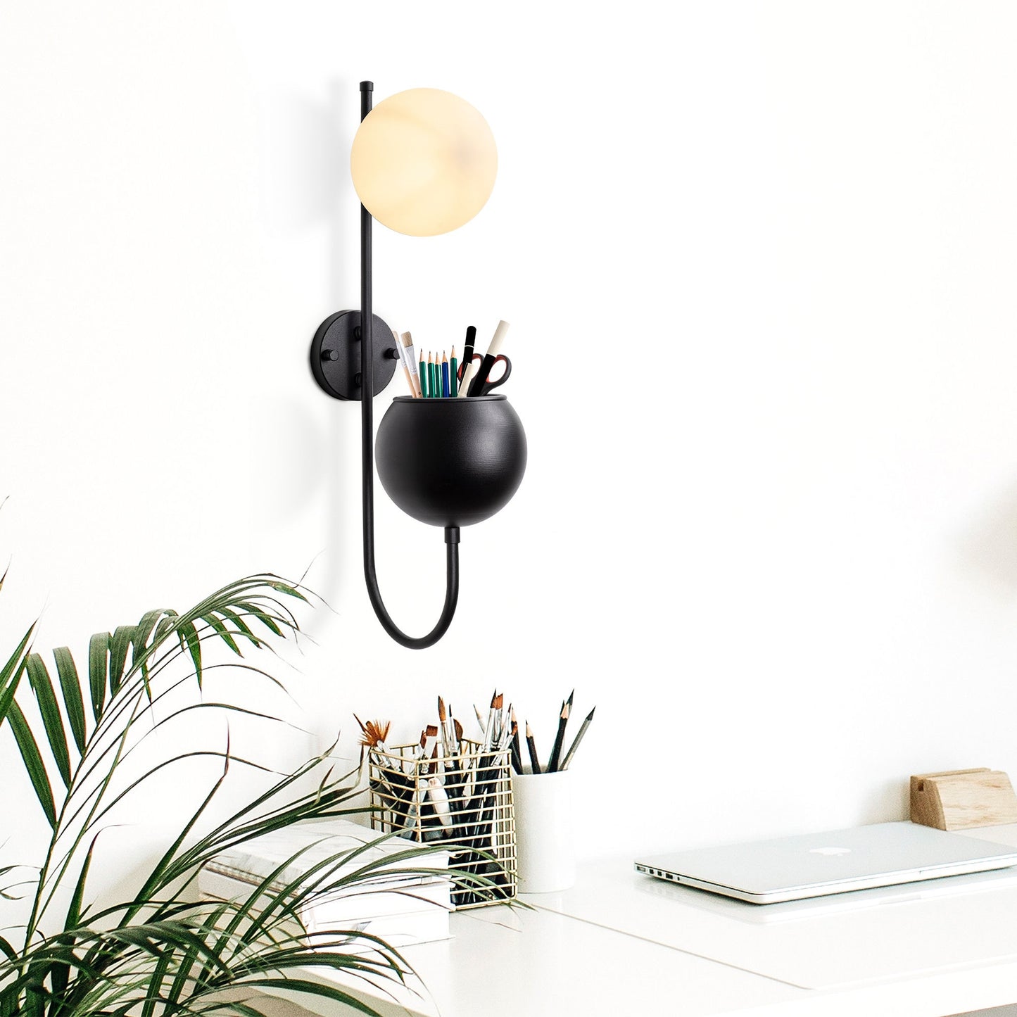 Aplique De Pared, Metal , Negro, 15x23x61, Casquillo E14 Max 40 W_4