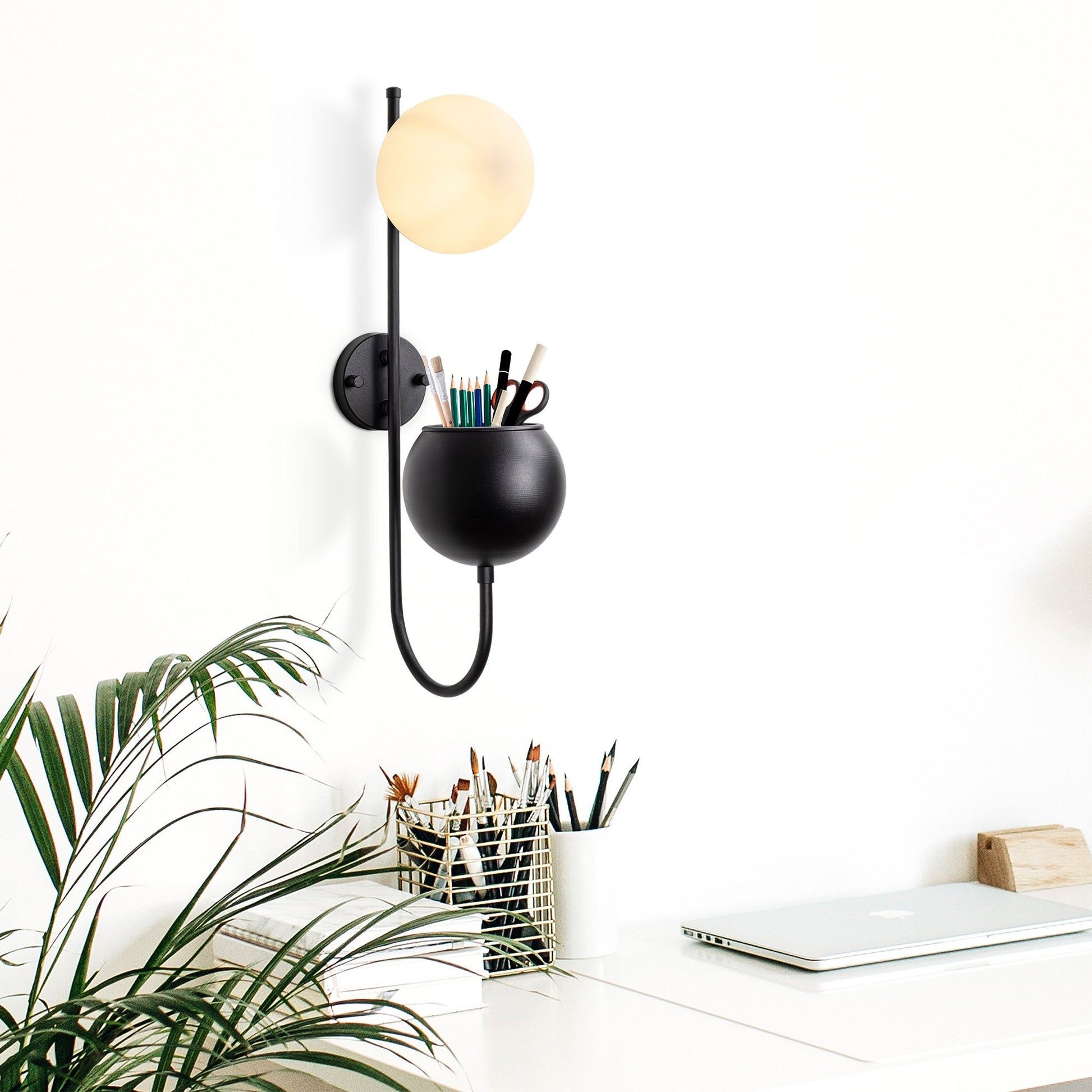 Aplique De Pared, Metal , Negro, 15x23x61, Casquillo E14 Max 40 W_4