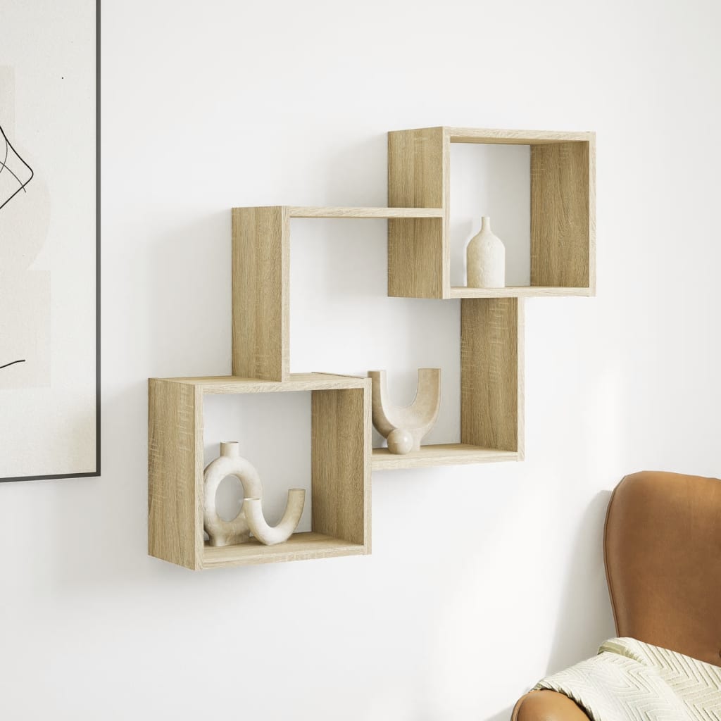 Armario De Pared Madera De Ingeniería Roble Sonoma 78x18x71 Cm / Vetonek_3