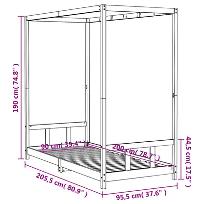 Vidaxl Estructura De Cama Para Niños Madera Maciza De Pino 90x200 Cm_2