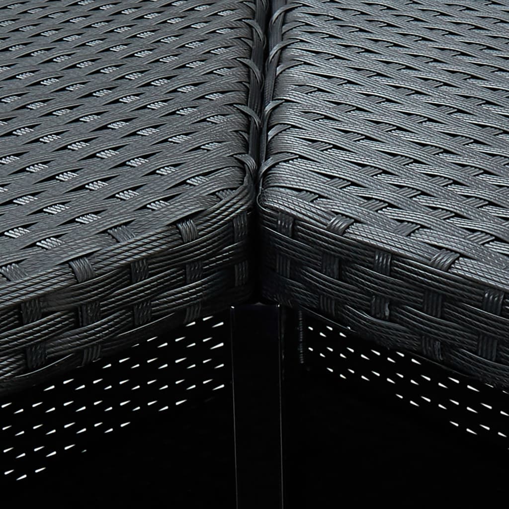 Mesa De Bar De Esquina Negro Ratán Sintético 100x50x105 Cm_3
