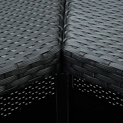 Mesa De Bar De Esquina Negro Ratán Sintético 100x50x105 Cm_3