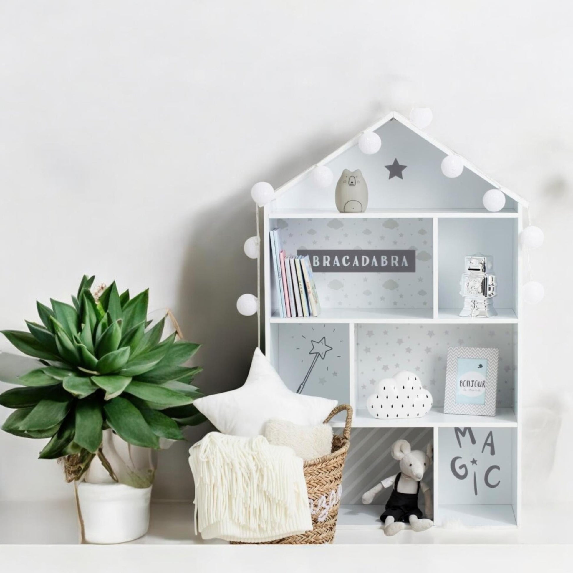 Well Home - Librería Infantil En Forma De Casa Con 7 Espacios Gris Atmosphera._2