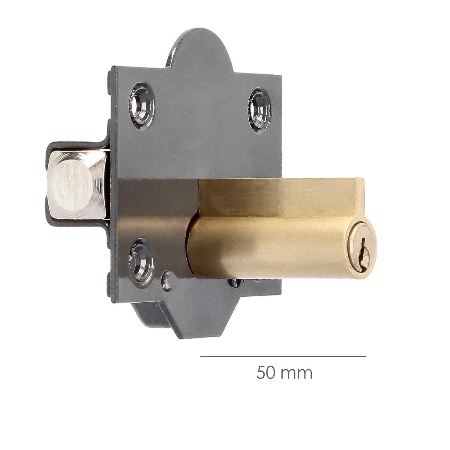 Cerrojo B-7 Llave Y Pulsador Pasador De 143mm Cilindro De Pera De 50mm_2