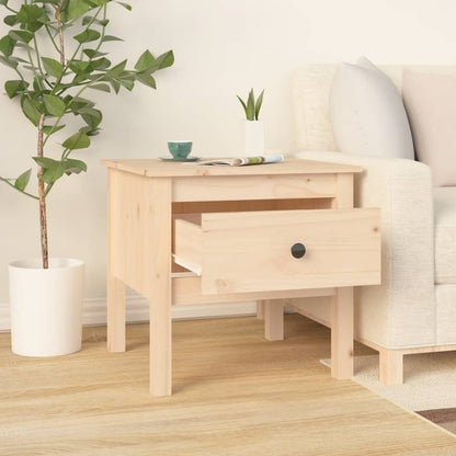 Mesa Auxiliar 2 Unidades De Madera Maciza De Pino 50x50x49 Cm_3