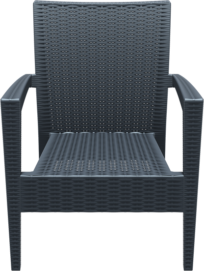 Siesta Exclusive Pack De 2 Sillones Miami Lounge Armchair Ratán Gris_1