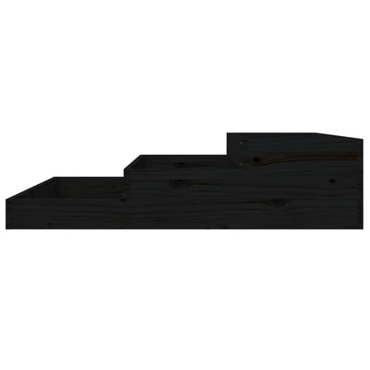 Jardinera Madera Maciza De Pino Negro 107x107x27 Cm_4