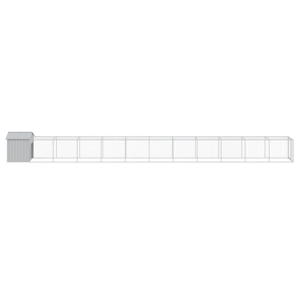 Vidaxl Gallinero Y Corral Acero Galvanizado Gris Claro 117x1221x123 Cm_3