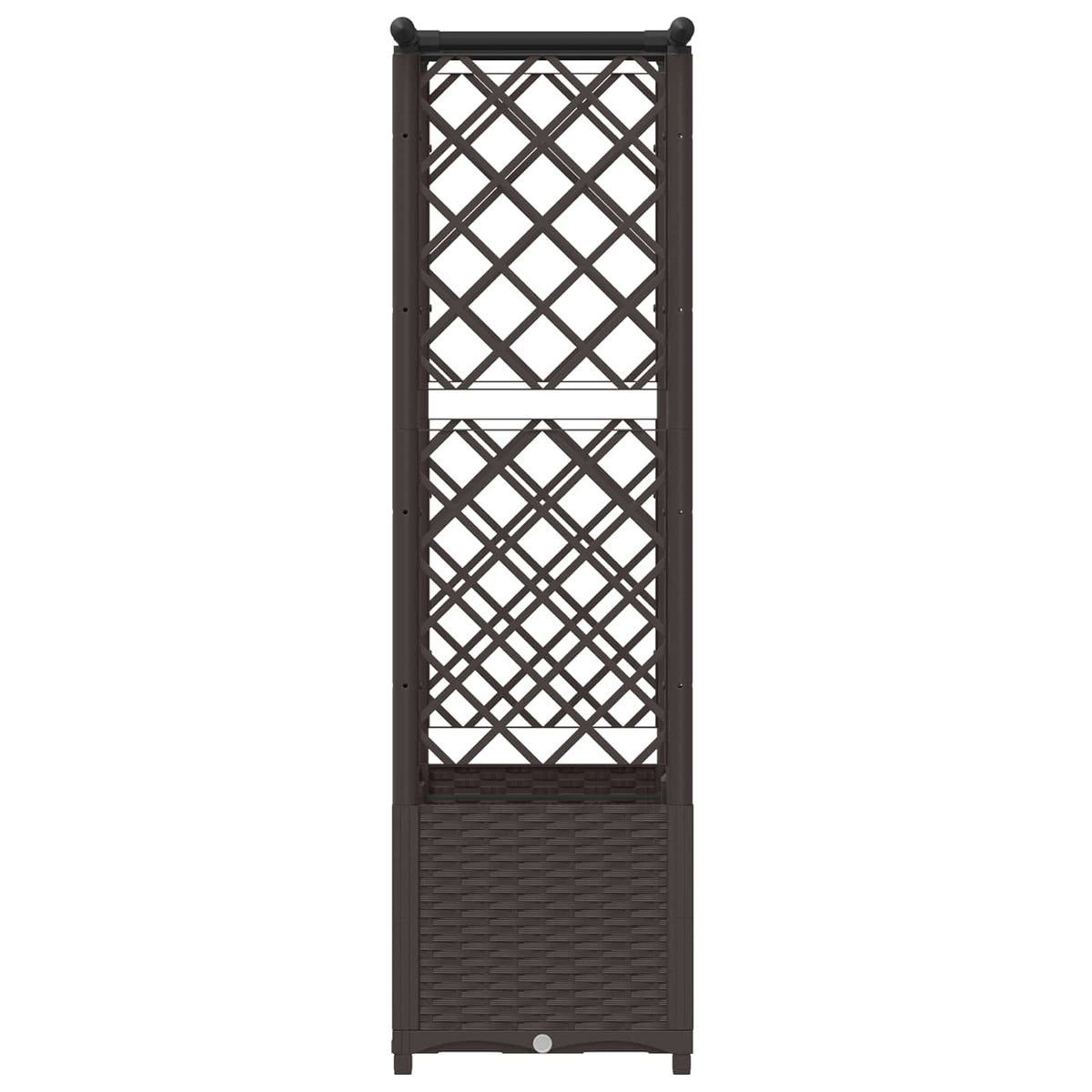 Cama Elevada Con Trellis Y Techo Marrón 124,5 X 40 X 136 Cm Pp_4