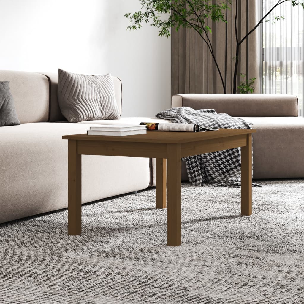 Mesa De Centro Madera Maciza De Pino Marrón Miel 80x50x40 Cm_3