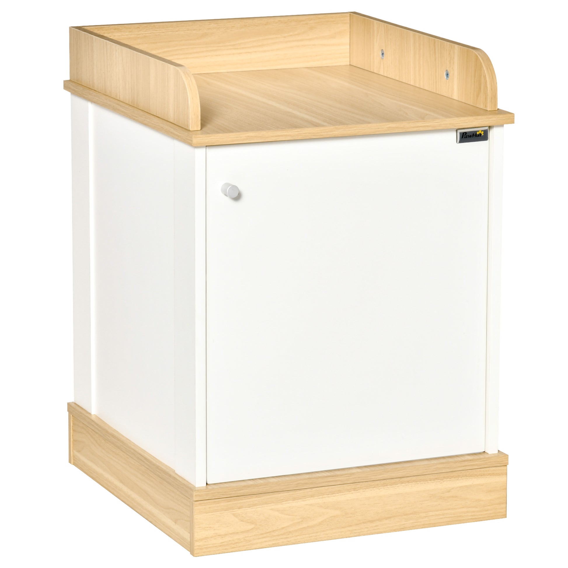Pawhut Casa Gatos De Madera Mueble Arenero Estante Puerta Y Entrada 48,5x53x67cm_4