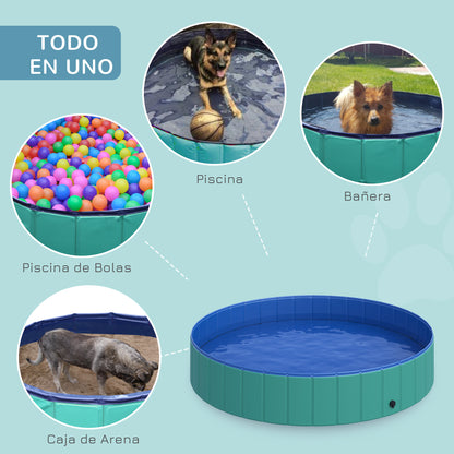 Pawhut Piscina Plegable Para Perros Ø160x30cm Bañera De Pvc Interior Exterior_4