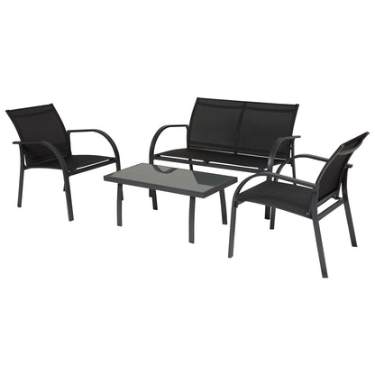 Outsunny Conjunto Sillones Para Jardín Con Mesa De Centro Y Sofá De 67x110x76 Cm_0