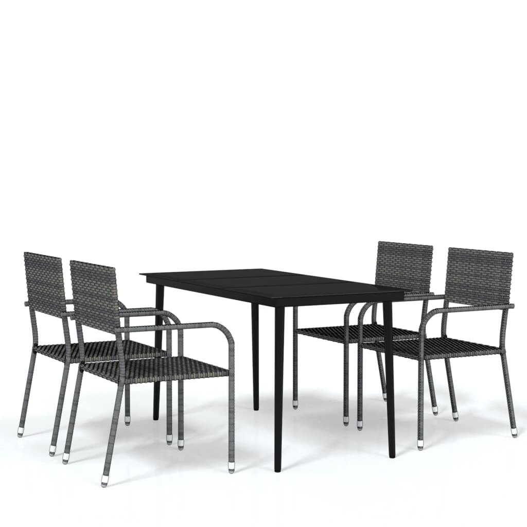 Vidaxl Juego De Comedor De Jardín 5 Piezas Gris_0