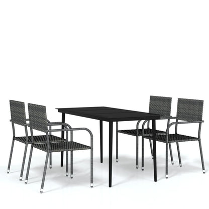 Vidaxl Juego De Comedor De Jardín 5 Piezas Gris_0