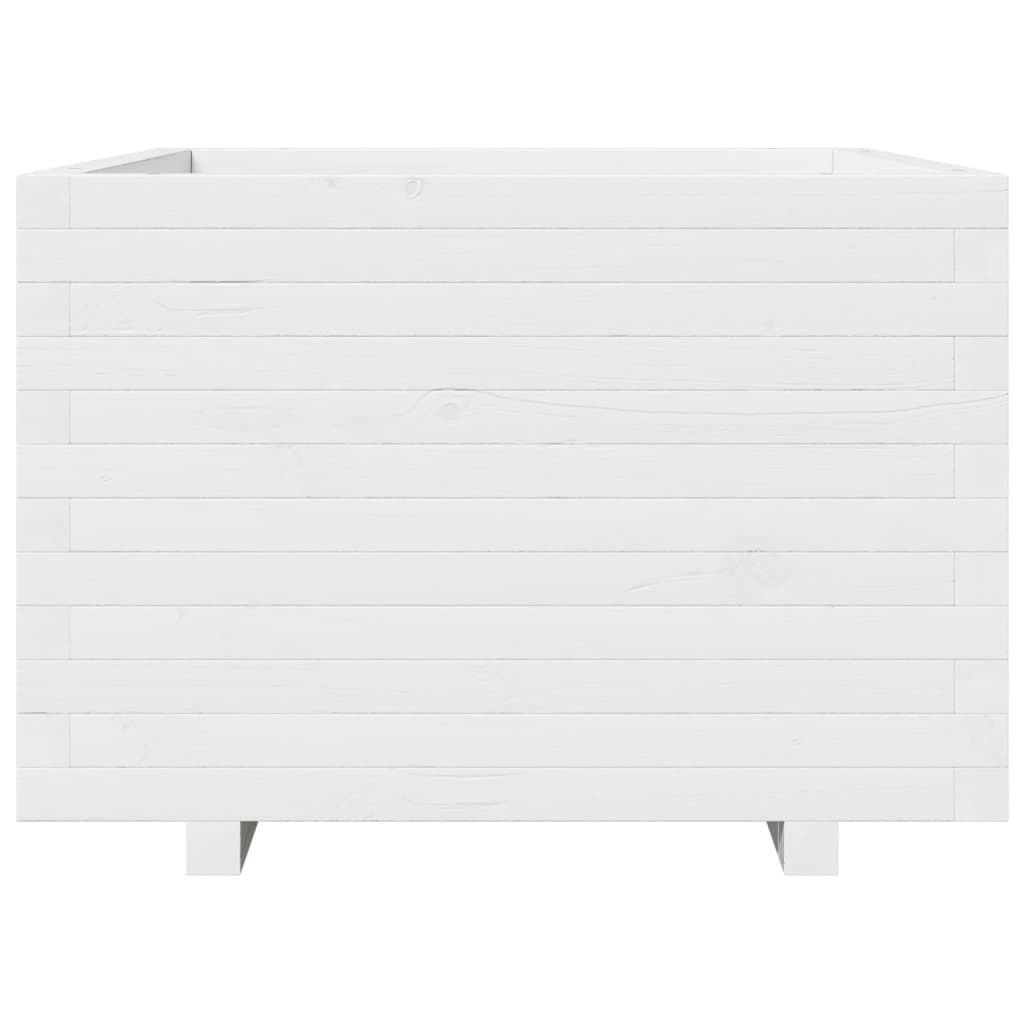 Jardinera Madera Maciza De Pino Blanco 70x70x49,5 Cm_4