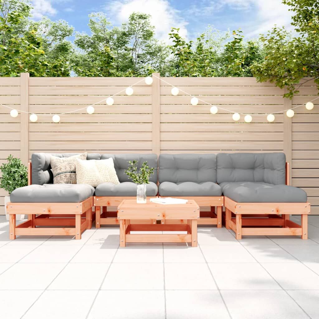Vidaxl Juego De Muebles De Jardín 7 Pzas Madera Maciza Abeto Douglas_1
