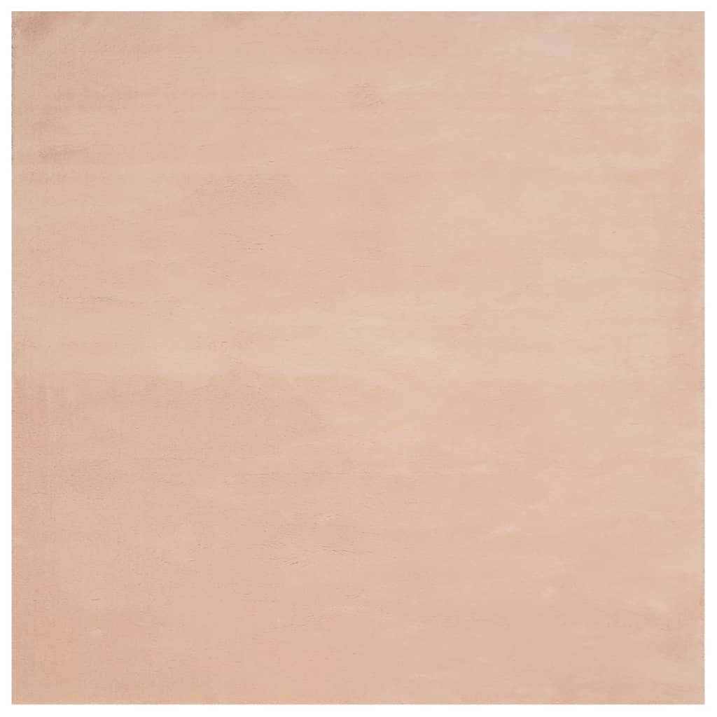 Alfombra De Pelo Corto Suave Lavable Huarte Rosado 120x120 Cm / Vetonek_1