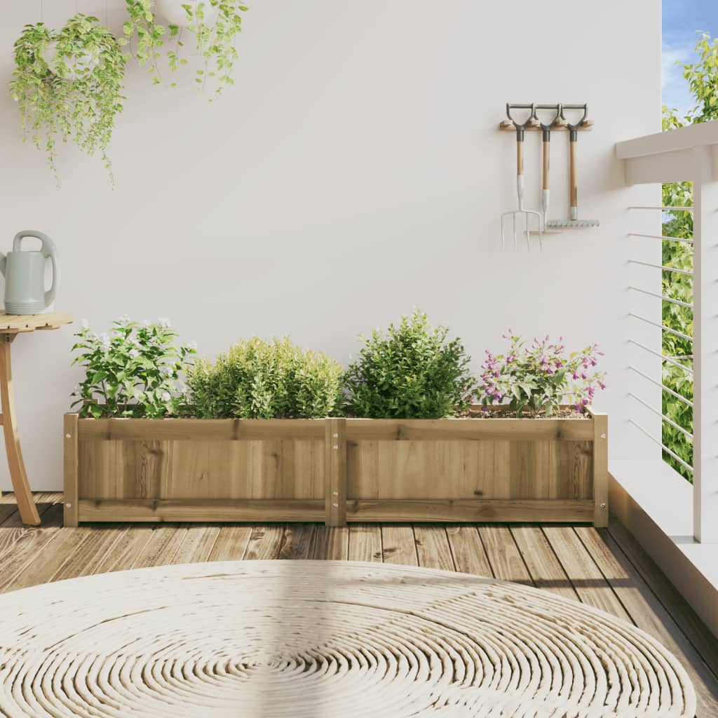 Jardinera De Madera De Pino Impregnada 150x31x31 Cm_2