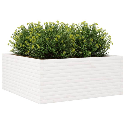 Jardinera Madera Maciza De Pino Blanco 110x110x46 Cm_3