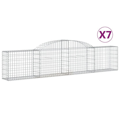 Cestas De Gaviones 7 Uds Forma De Arco Hierro 300x30x60/80 Cm_0