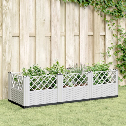 Jardinera Con Clavijas Pp Blanco 123,5x43,5x43,5 Cm_1