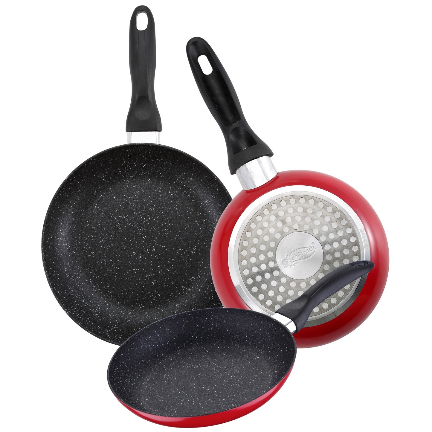 San Ignacio - Batería De Cocina 5 Piezas Y Juego De Sartenes En Rojo_3